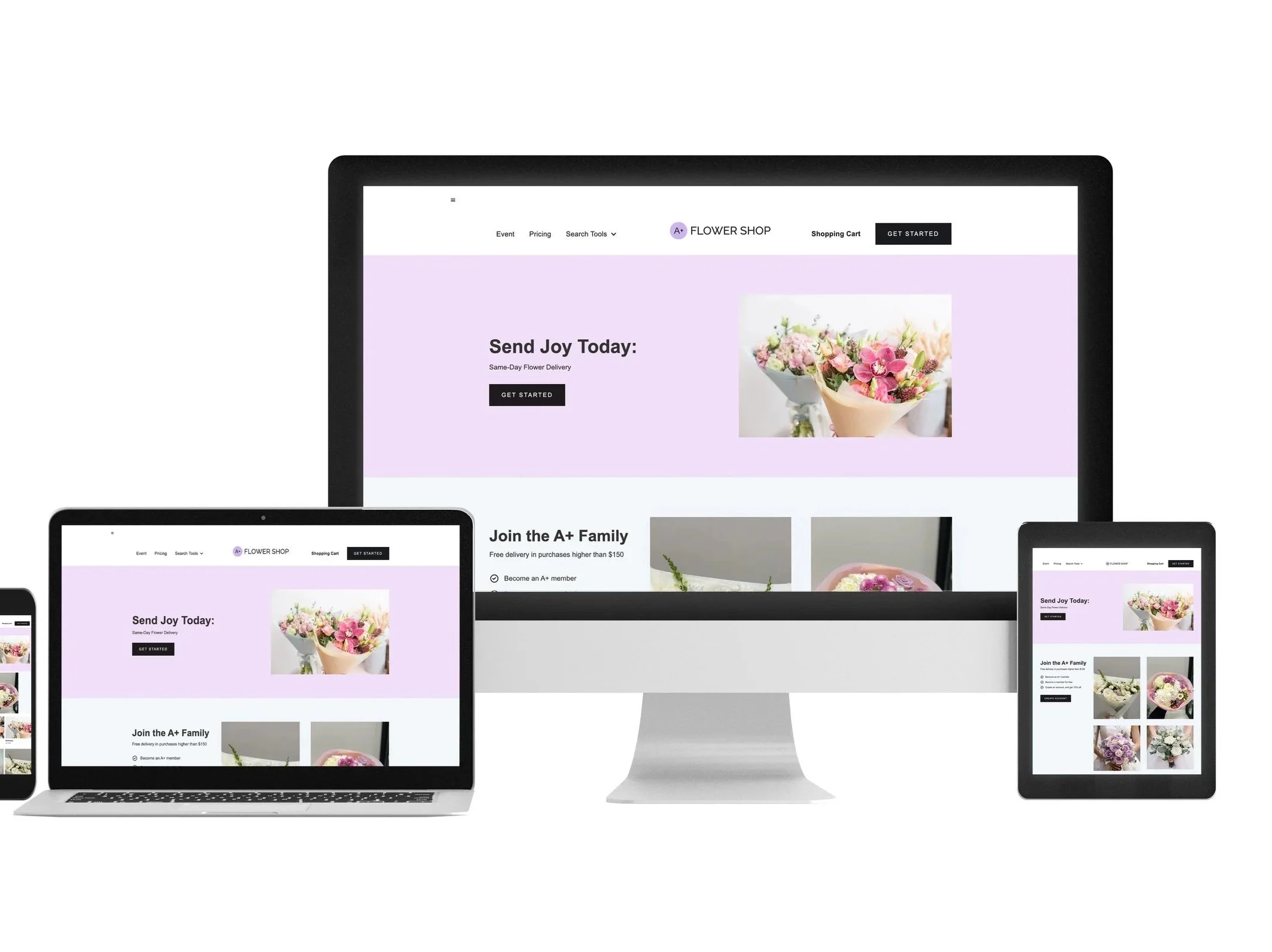 A + Flower Shop, Web Design