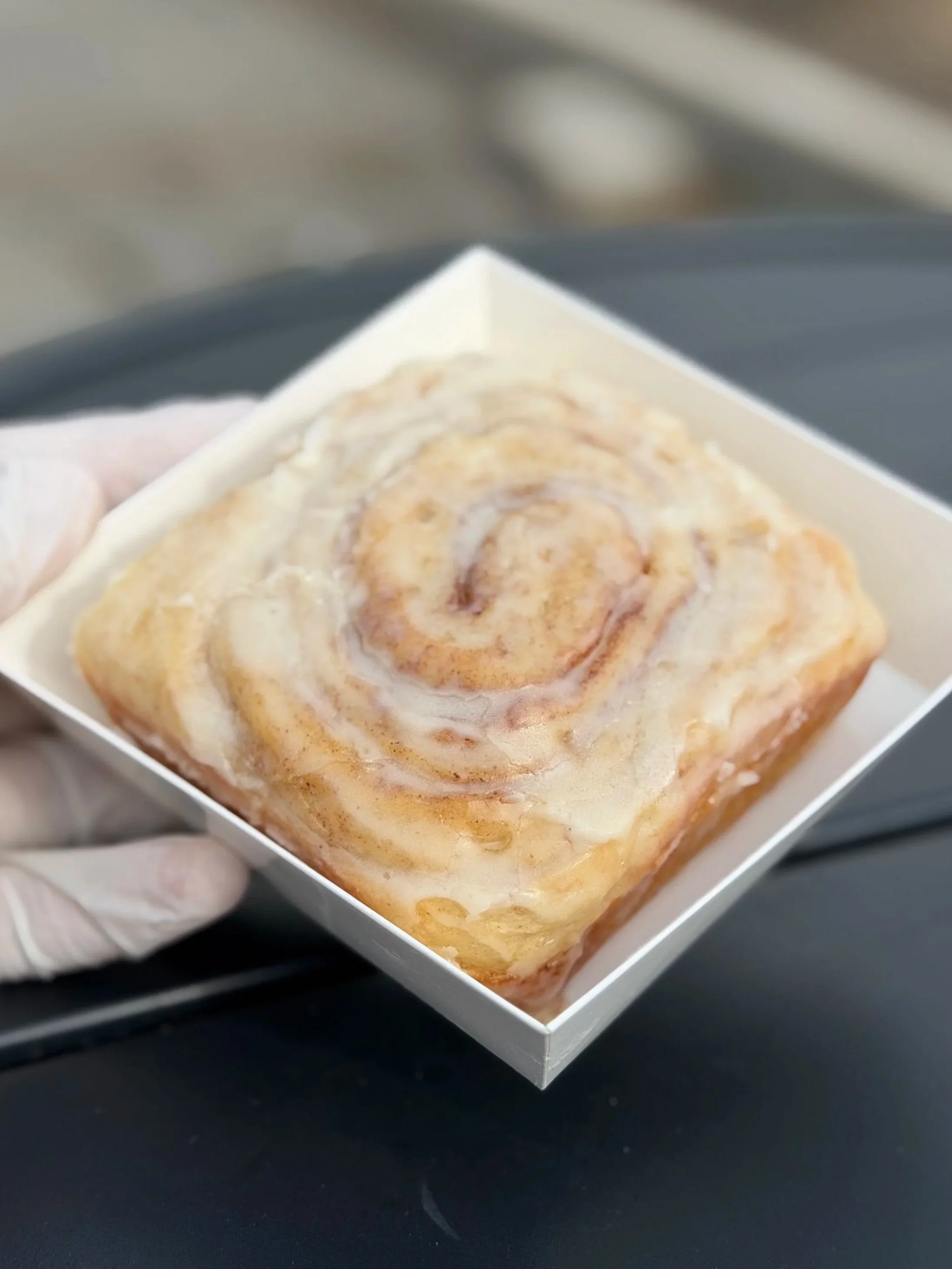 Vanilla-iced classic cinnamon roll from Salty Blonde Bakery in Austin