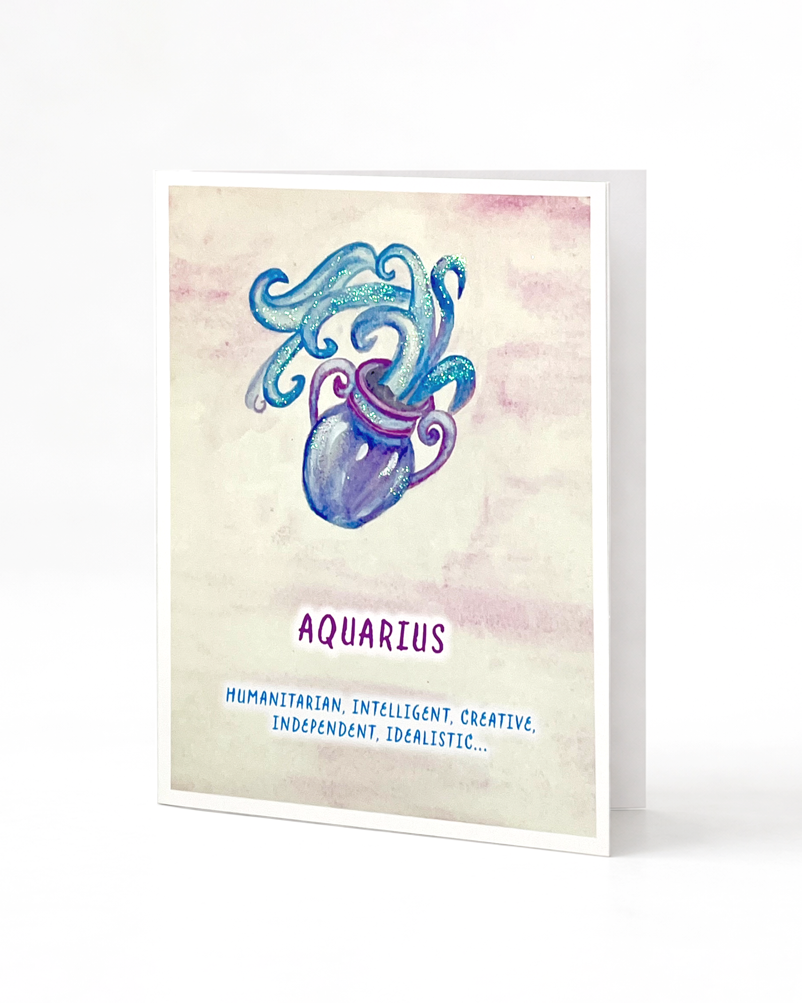 Aquarius Sun Sign Greeting Card