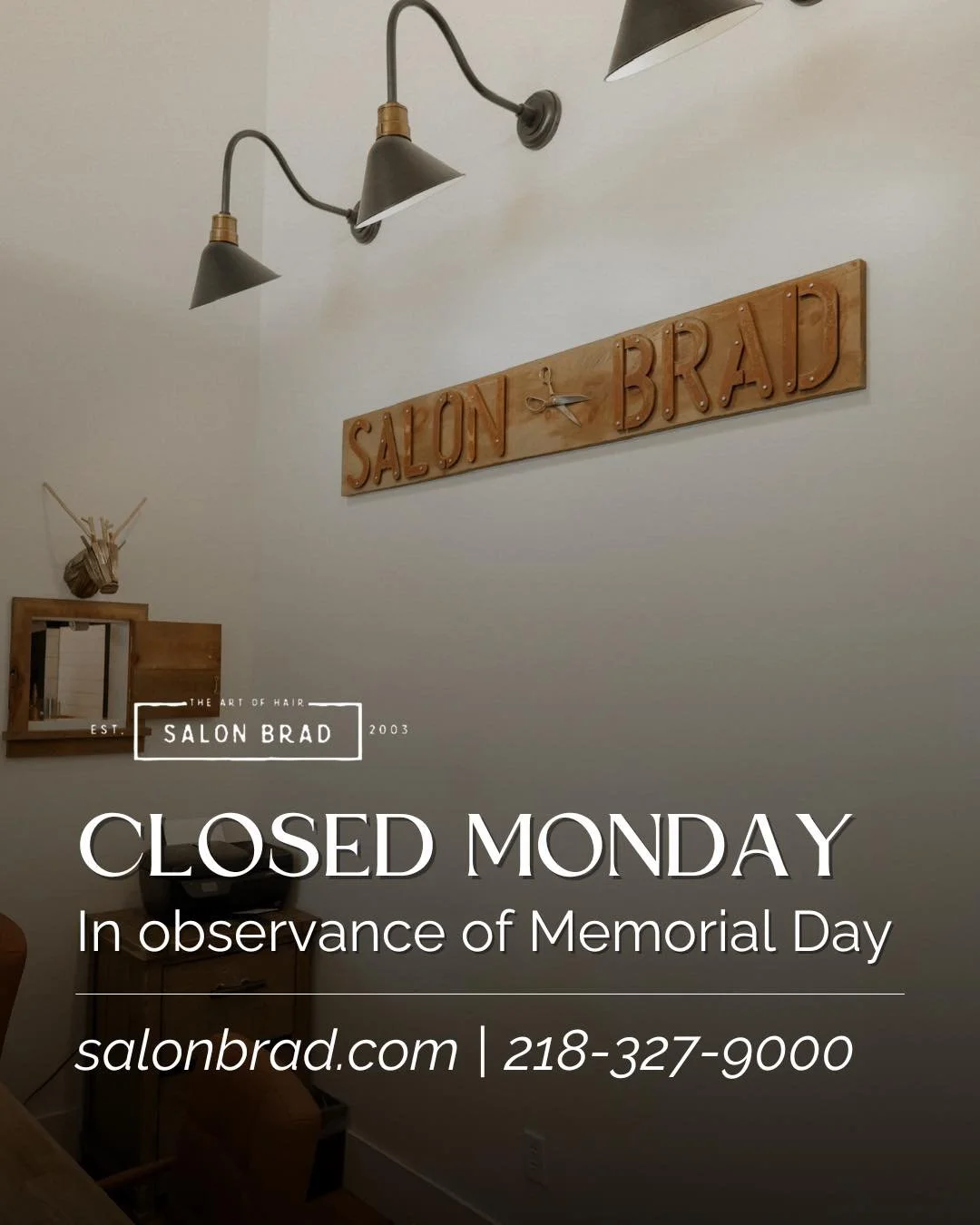 Today we pause to honor and remember the brave men and women who made the ultimate sacrifice for our country! 🇺🇸

Salon Brad will be closed today in observance of Memorial Day. We hope everyone has a safe and meaningful holiday spent with family, f