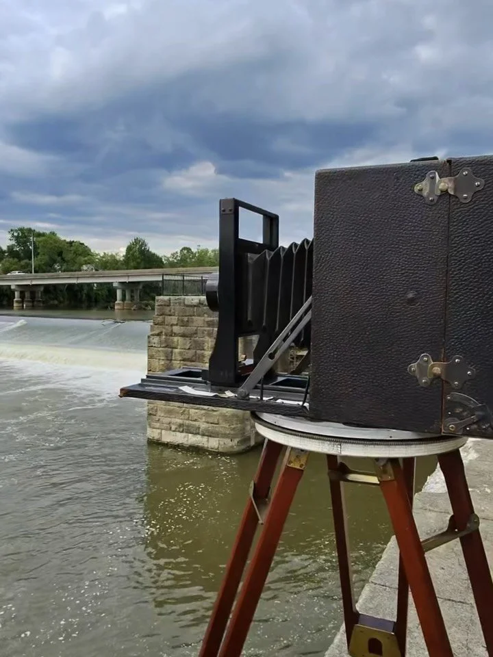 I recently visited Stockport, Ohio, with my 1921 Cirkut No. 10 to capture a panorama of the historic Stockport Mill and Muskingum River Lock and Dam #6. 

I made a few passes, but this infrared exposure is my favorite. 

📷 1921 Cirkut No. 10
🔎 16.5