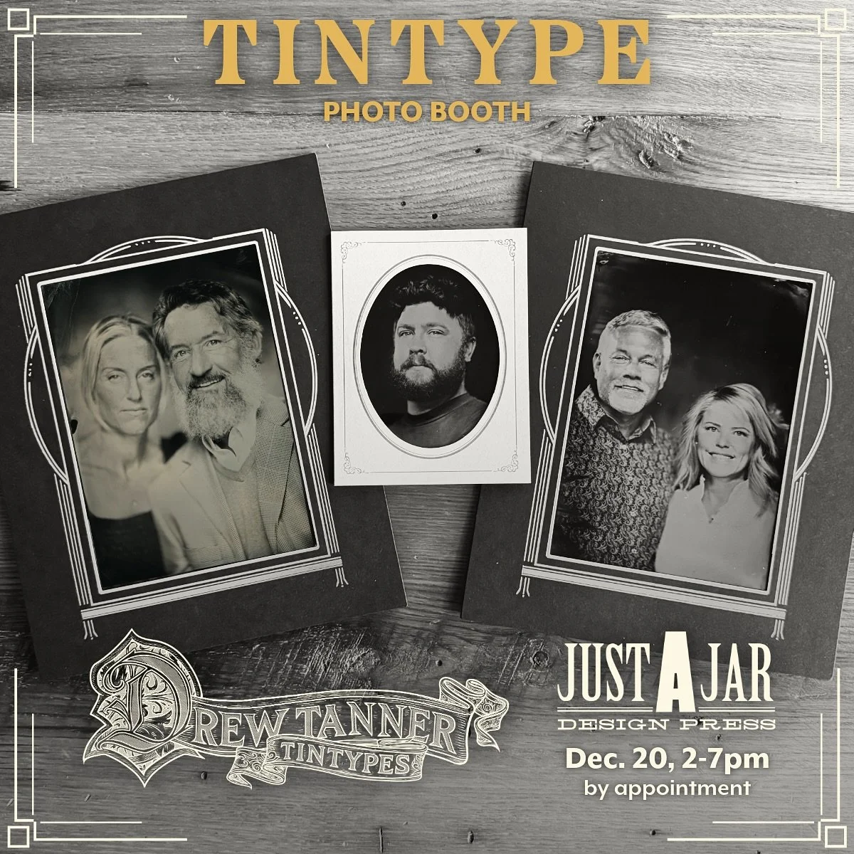 I&rsquo;m excited to team up with @justajar to host a tintype photo-booth during the @simplykinmarket Winter Solstice Market on December 20, 2-7pm in Marietta! Spots are limited. Book your session through the link in my bio.