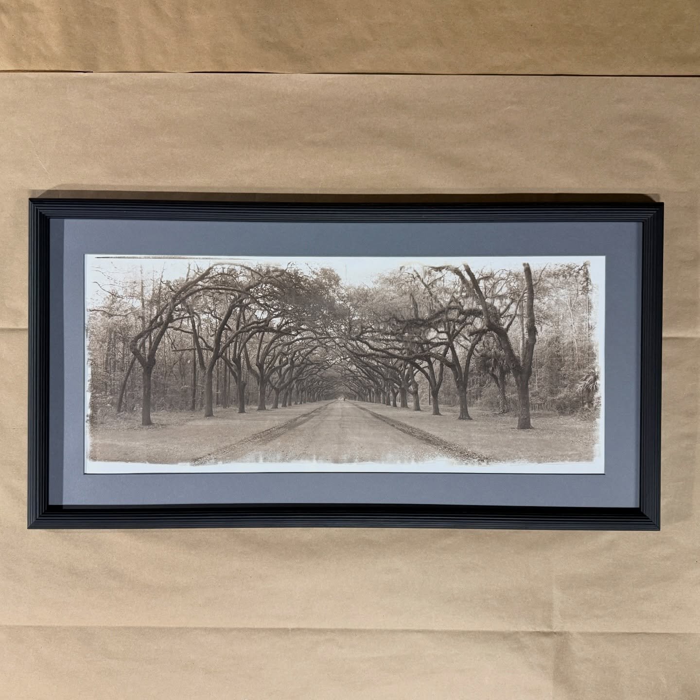 Using platform mounts for larger prints. I&rsquo;m finding for my panoramas on rag paper, they keep the piece pretty stable. I picked the idea up from veteran framer Jim Miller on the Picture Framer&rsquo;s Grumble (thegrumble.com).

Wormsloe Histori