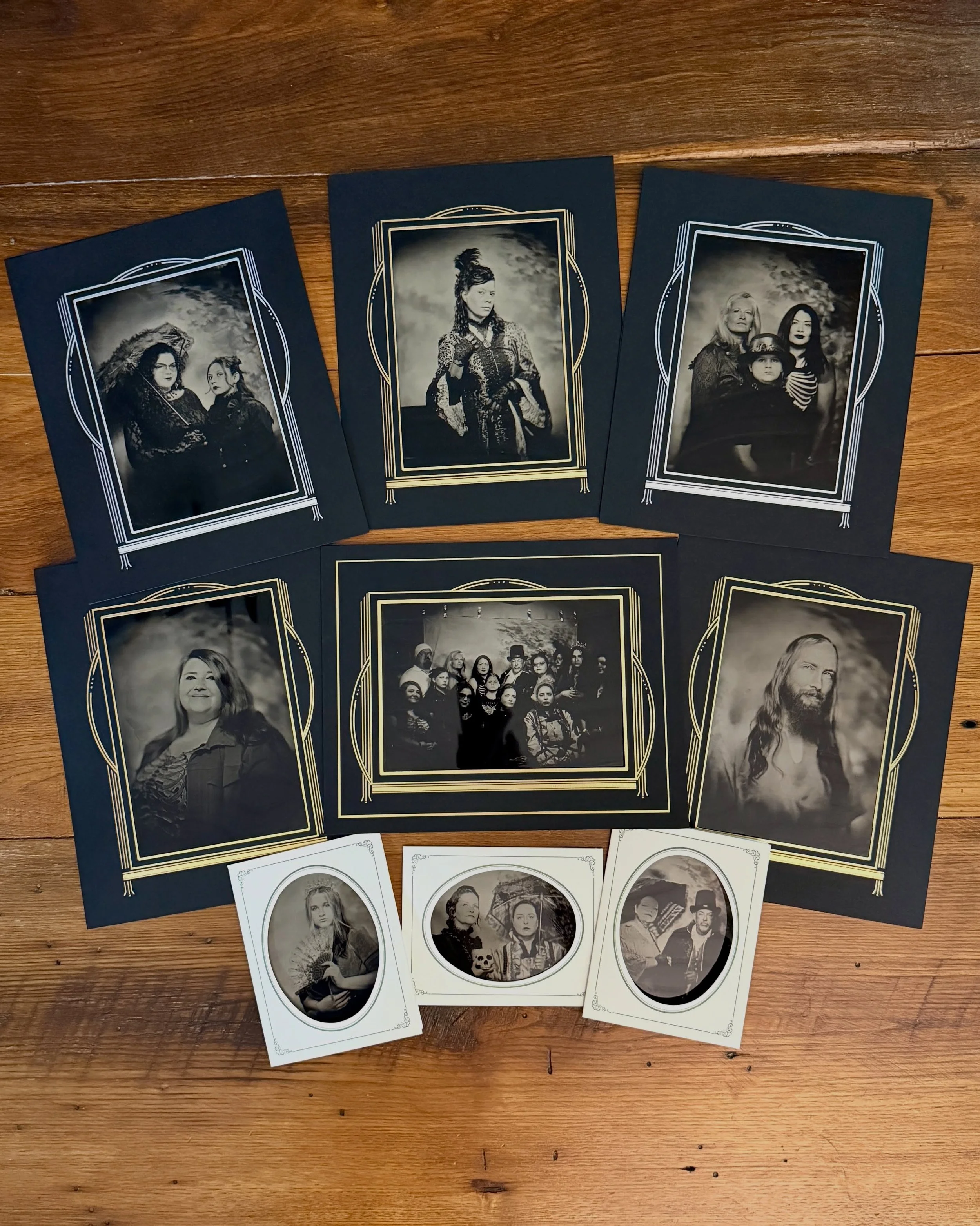 I had so much fun making tintypes for the @weirdflexyogastretch crew a couple Sundays ago. Due to the rain, their Victorian cemetery picnic turned into a warehouse speakeasy picnic (courtesy @marietta_makery ), but they still brought their A-game wit