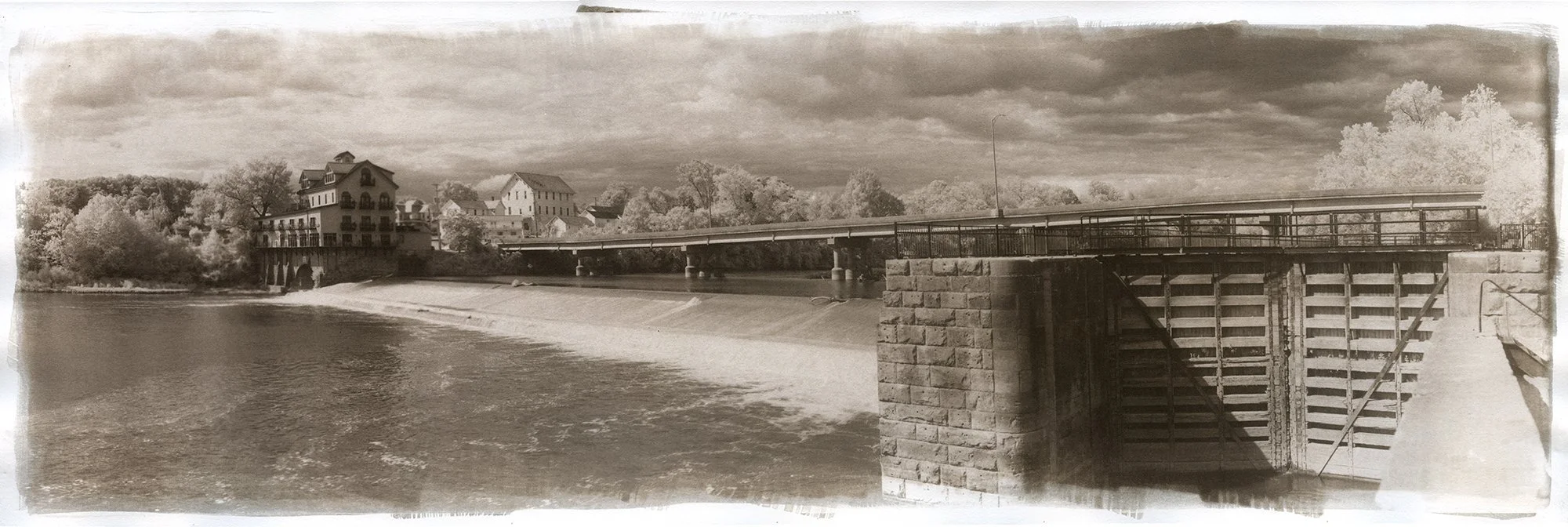 Stockport Mill & Muskingum River Lock #6, 2025 (Vandyke Brown Print)