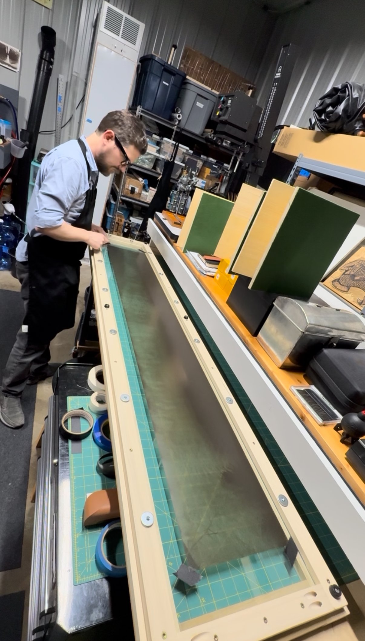 Preparing a negative in a contact printing frame