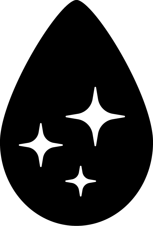 Black droplet with sparkling stars inside