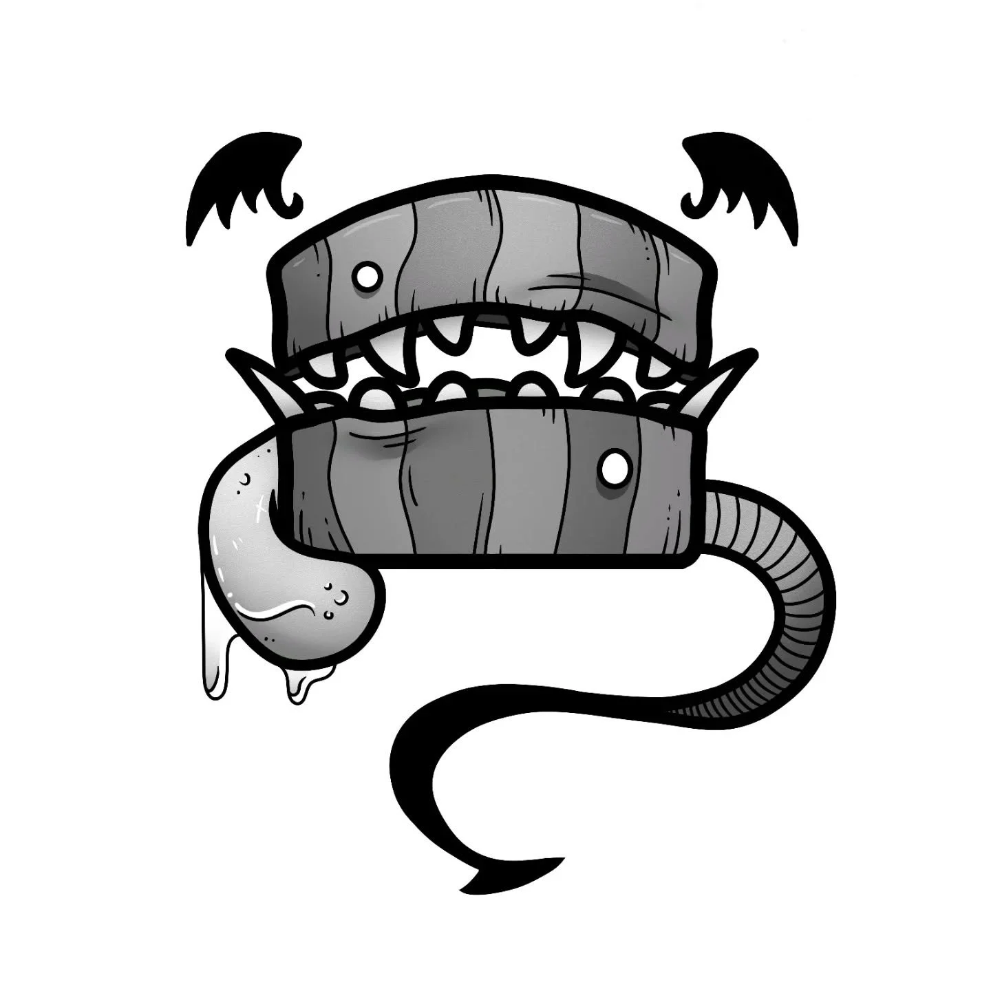 Mimics will always be a classic encounter on any dungeon raid 😎🗝️🪙
.
.
.
.
.
#dnd #tattooapprentice #flashtattoo #illustration #monster