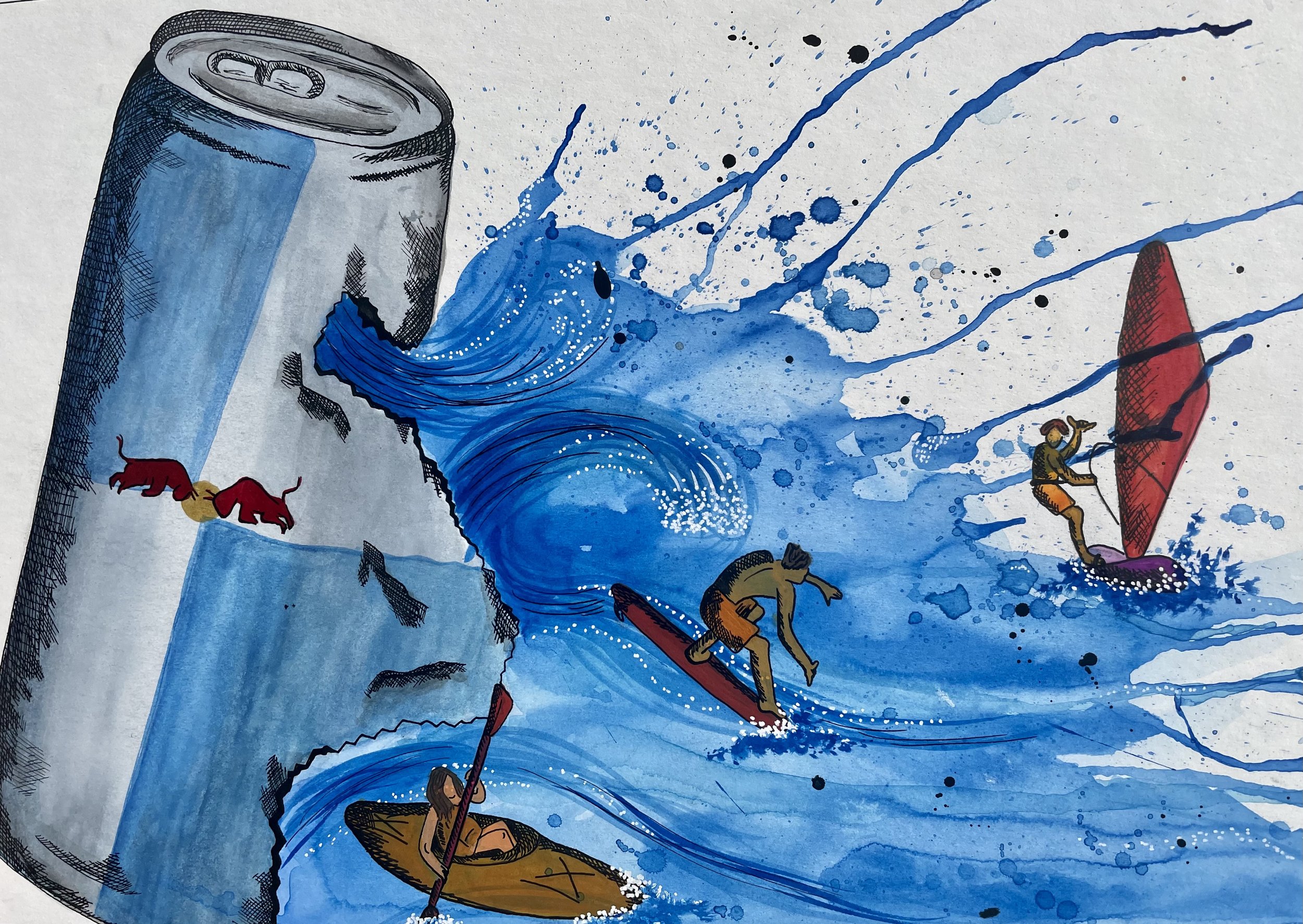 “What energy drinks can do!” Ink & Pen