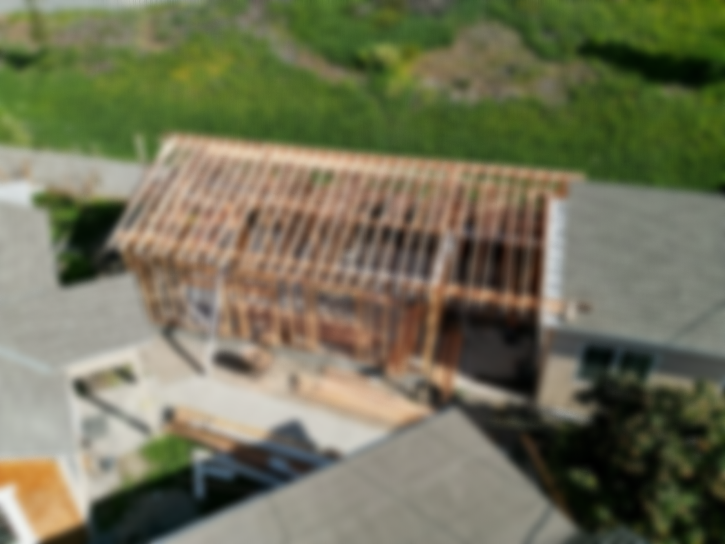 This is an aerial shot of our Garden Grove ADU project in the framing stage