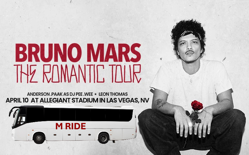 Bruno Mars Shuttle Tickets: Round Trip to Allegiant Stadium April 10th