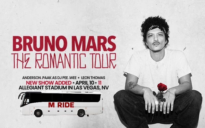 Bruno Mars Shuttle Tickets: Round Trip to Allegiant Stadium April 11th