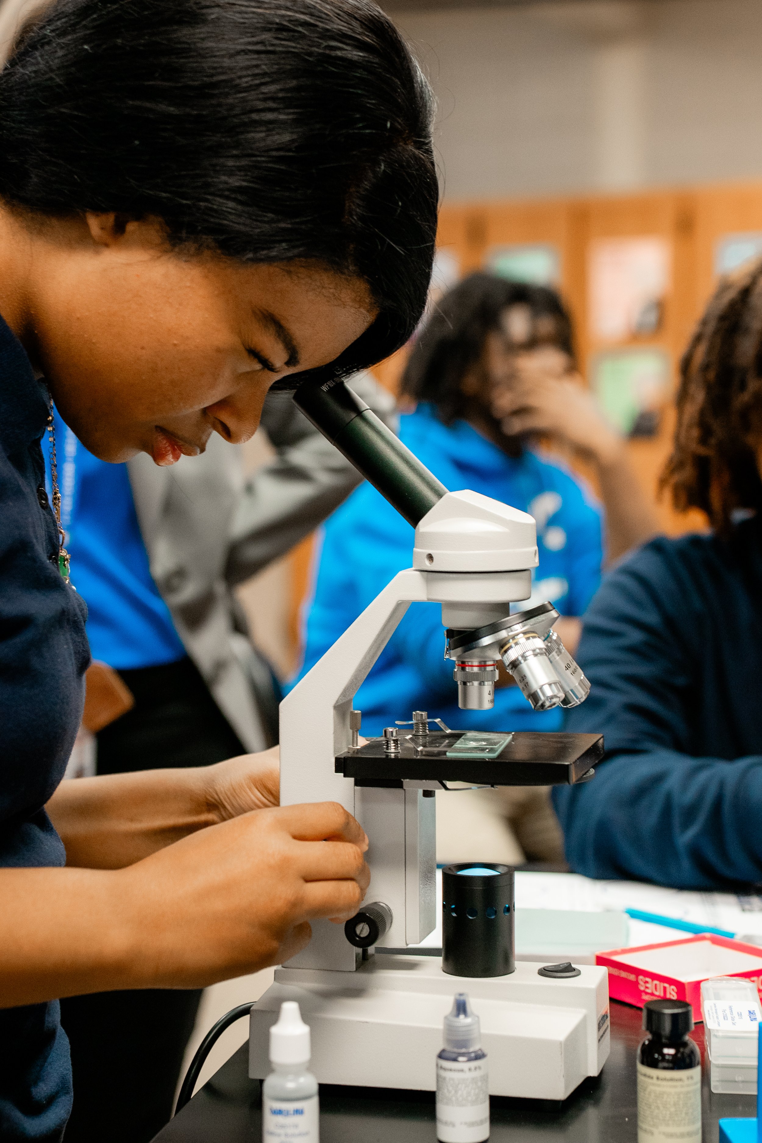 High school student participates in STEAM curriculum  at Kingdom Heights Preparatory School in Huntsville, Alabama.