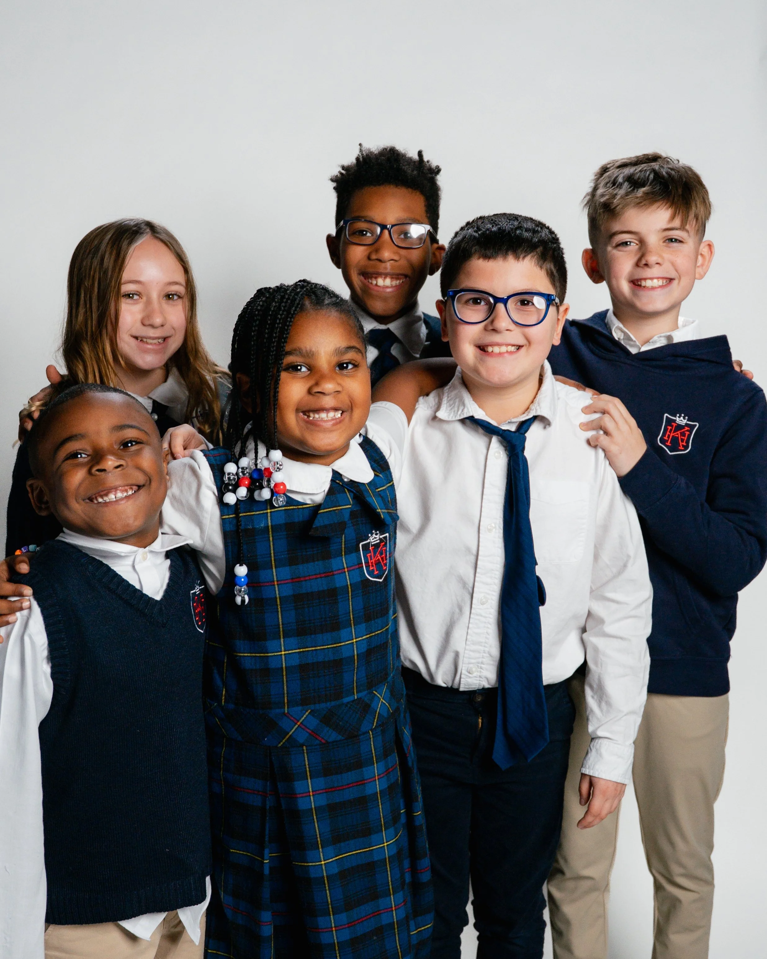 A diverse group of students at Kingdom Heights, a private Christian K-12 school in Huntsville, Alabama.