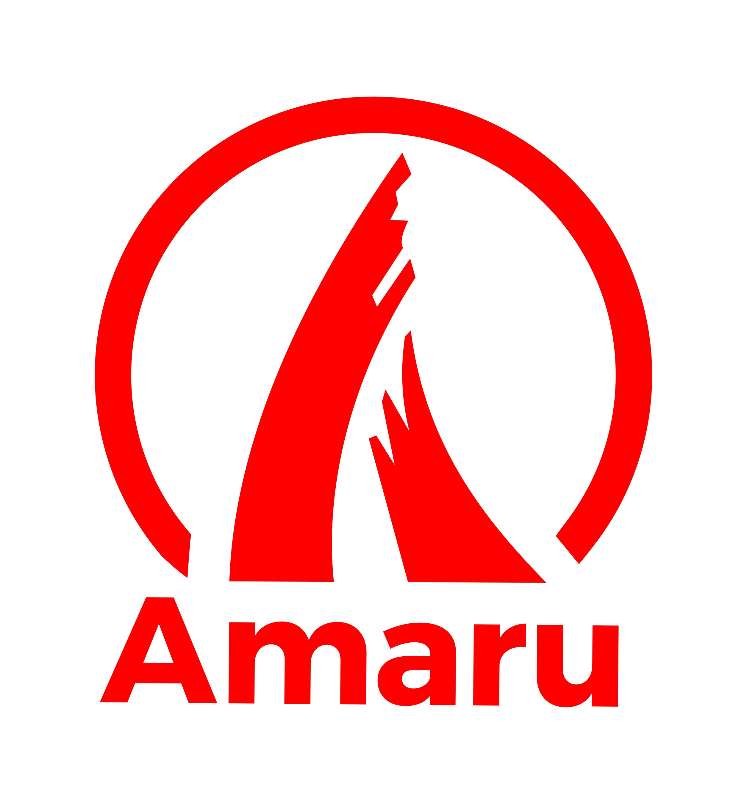 Logo with red stylized wings inside a circle and the word 'Amaru' beneath.