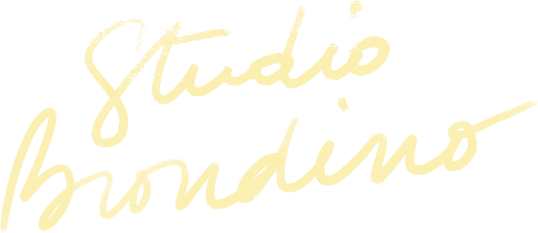 Stylised handwritten text that says 'Studio Brondino' on a black background.