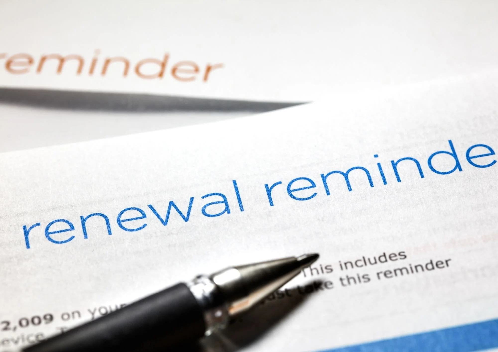 Photo of energy renewal document - early renewals at CEB Consultants