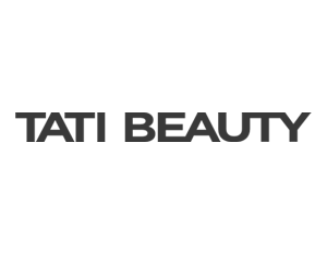 Image of text based logo for Tati Beauty.