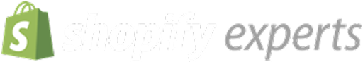 Shopify Experts logo with green shopping bag icon and text.