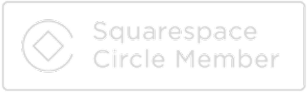 Squarespace circle member badge with logo and text