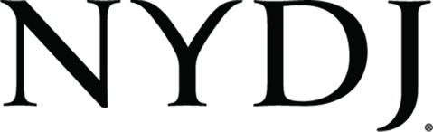 The image shows the letters 'NYDJ' in a black font on a white background for NYDJ's brand logo.