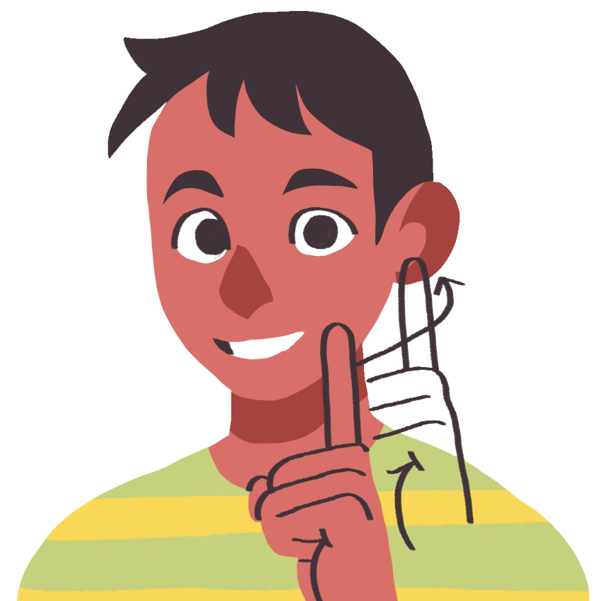 boy signing DEAF