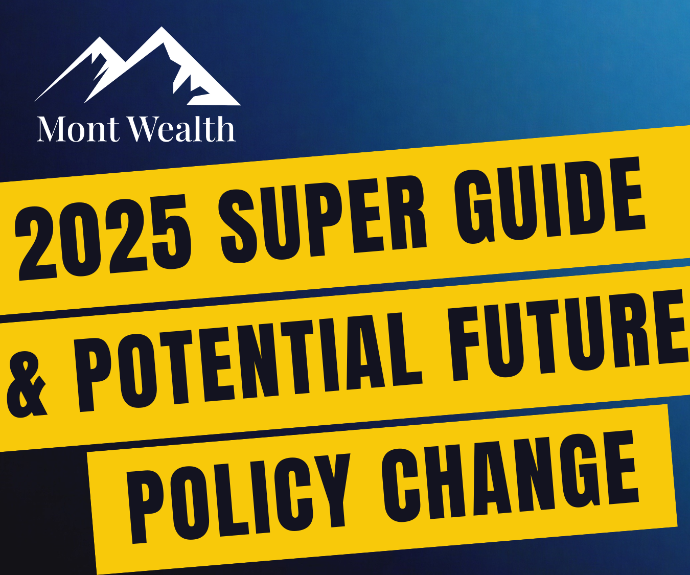 Mont Wealth February 2025 Strategic Growth Report cover with logo and yellow text on blue background.