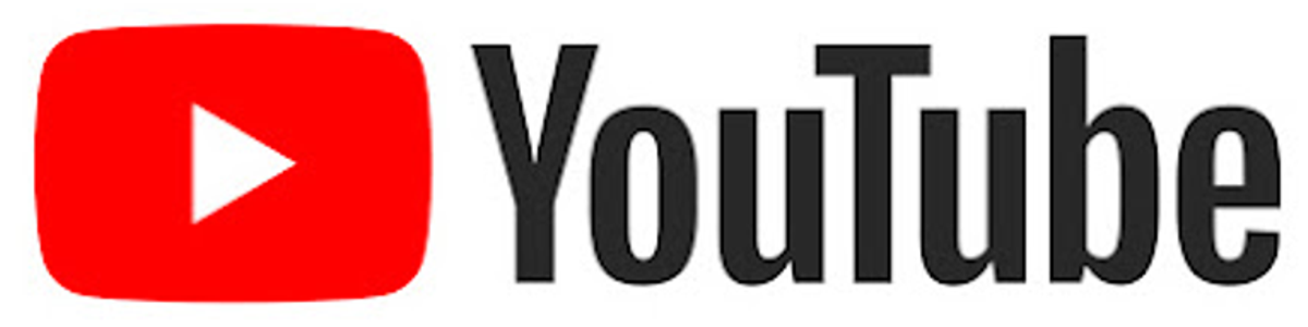 YouTube logo with red play button icon