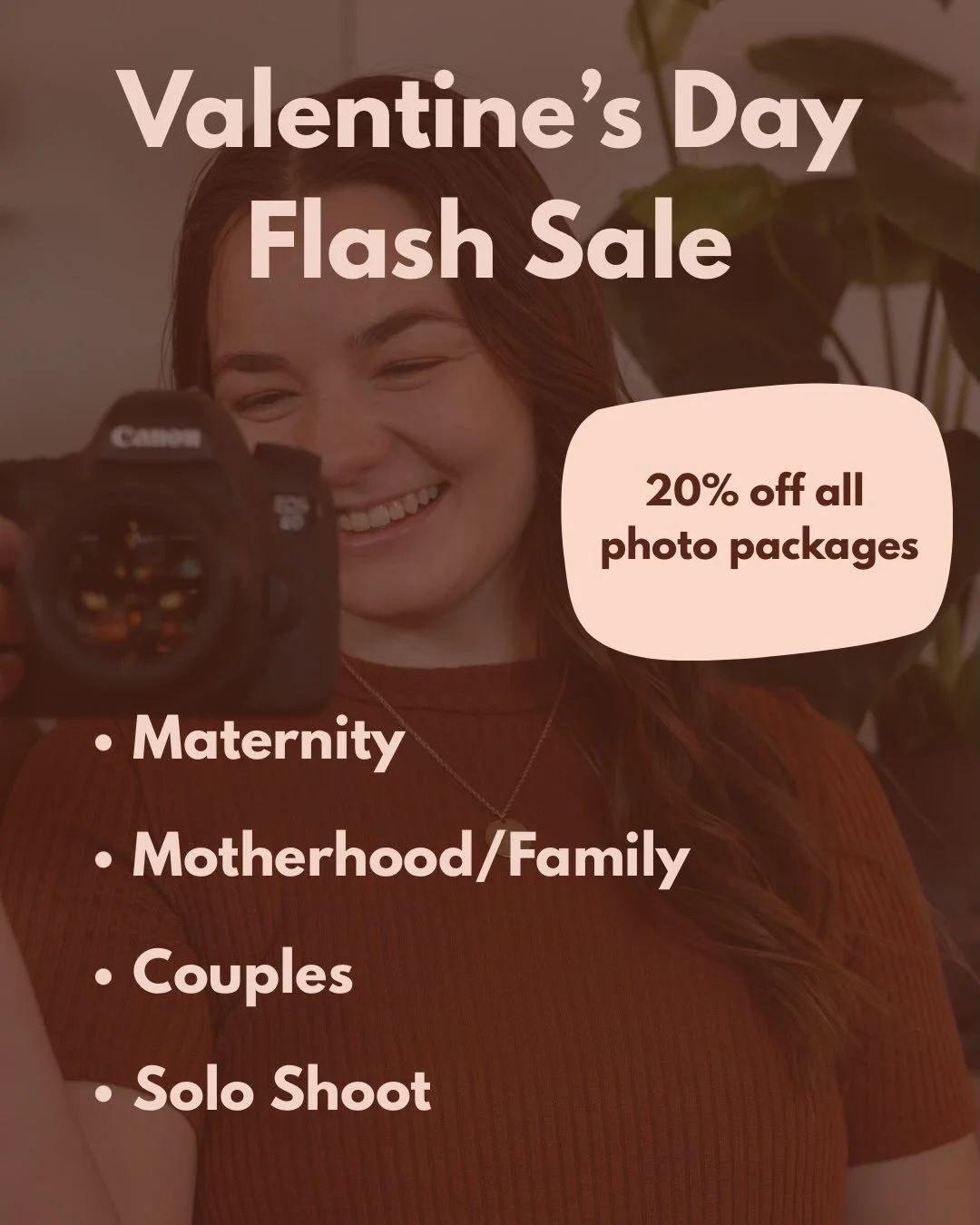 ❤️ FLASH SALE ❤️

Book by February 14th for 20% off a photoshoot. Purchase for yourself or give a shoot away to a mother or lover in your life!
