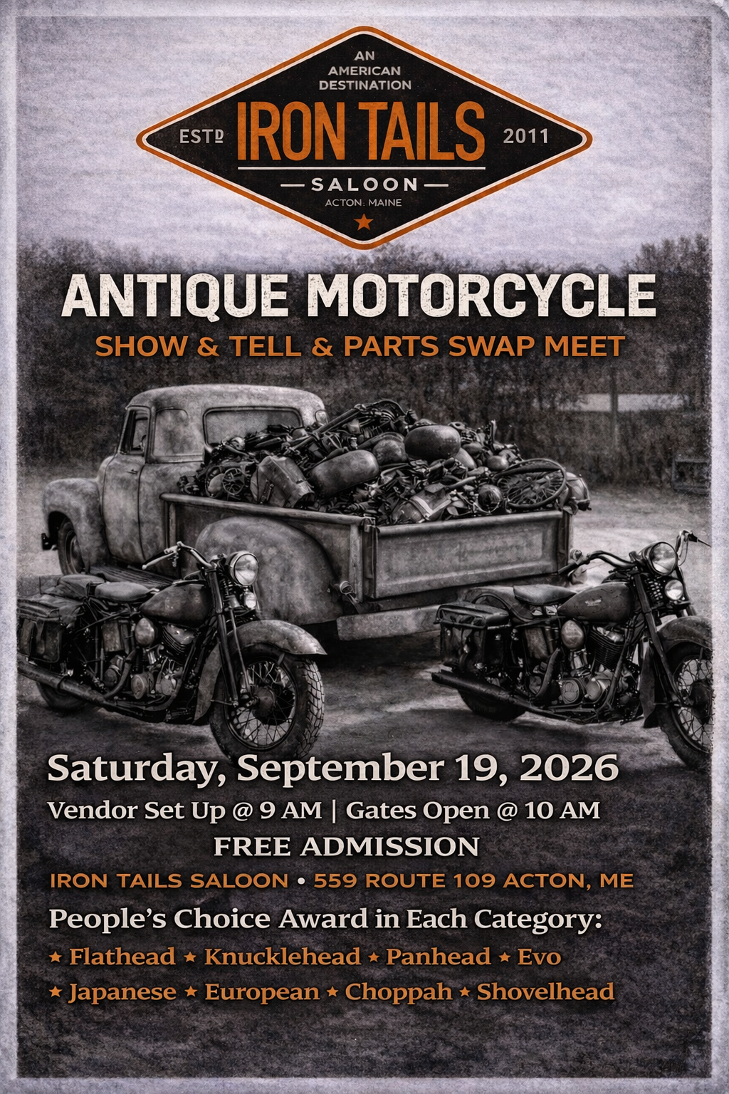 Antique Bike Show and Free Swap meet
