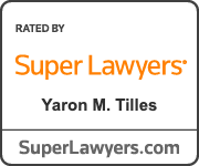 Text graphic with phrase 'Rated by Super Lawyers Yaron M. Tillage SuperLawyers.com'