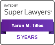 Certification badge from Super Lawyers for Yaron M. Tilles, awarded 5 years.