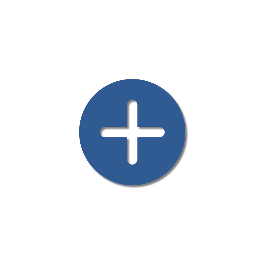 Close-up of a blue plus sign icon overlaying a black background with red and pink gradient lines.