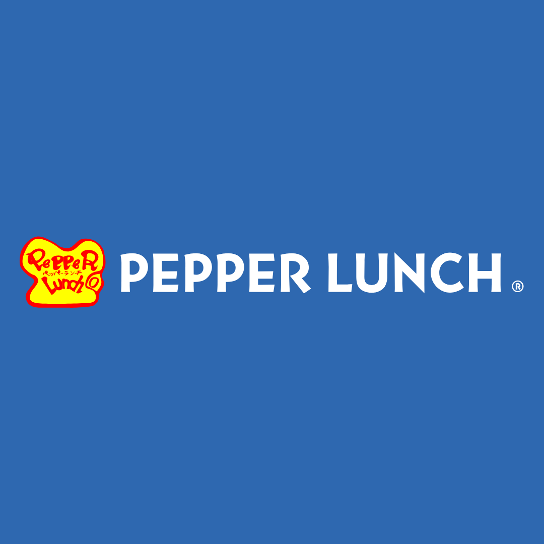 Blue background with the Pepper Lunch logo and text in the center.