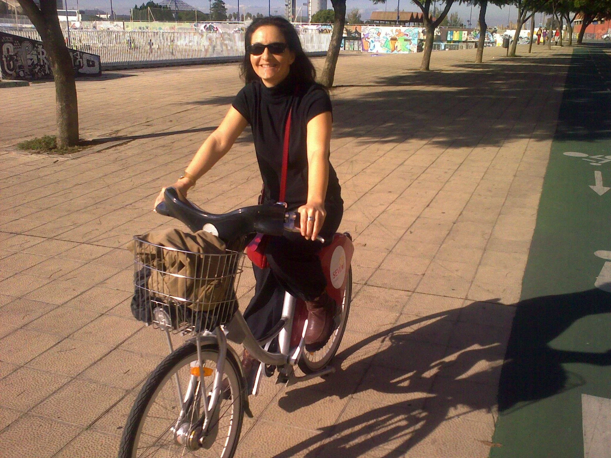 Mira riding her bike