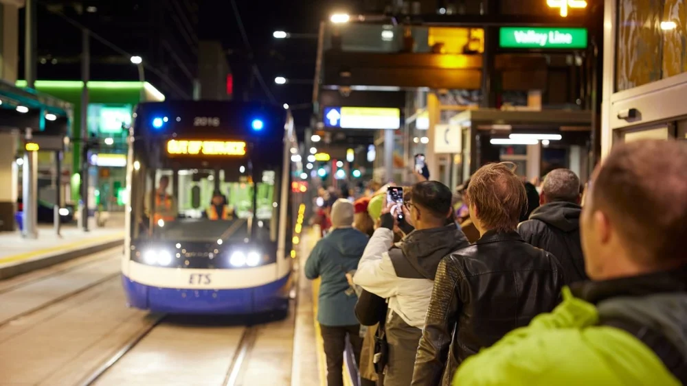 Opening day on Edmonton's Valley Line LRT