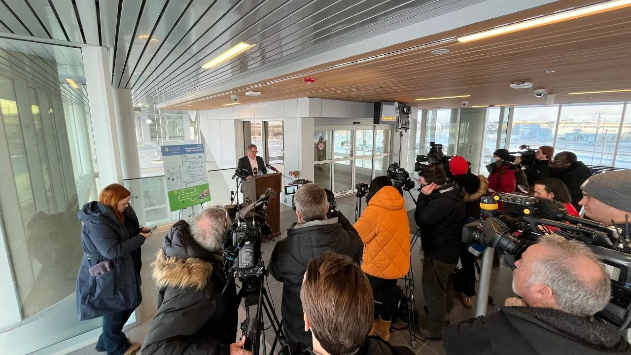 Press conference for West Valley Line LRT in Edmonton, Alberta