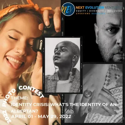 Photo contest poster: Identity Crisis, What's the identity of an Albertan? April 1 to May 29, 2022