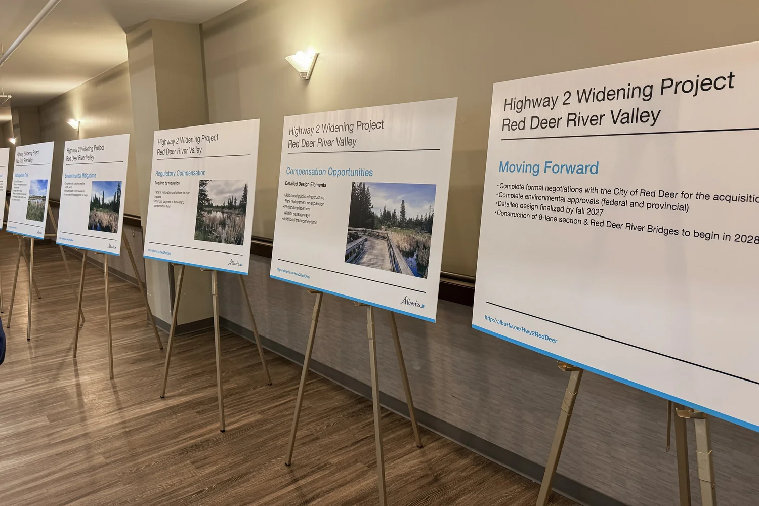 Display boards at a reVerb public information session