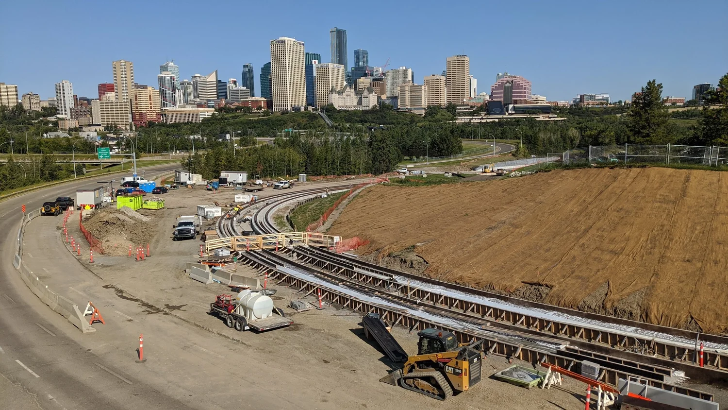 Valley Line Southeast LRT track construction