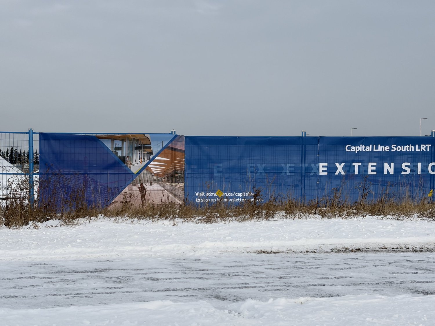Scrim from the Capital Line South LRT Extension project.