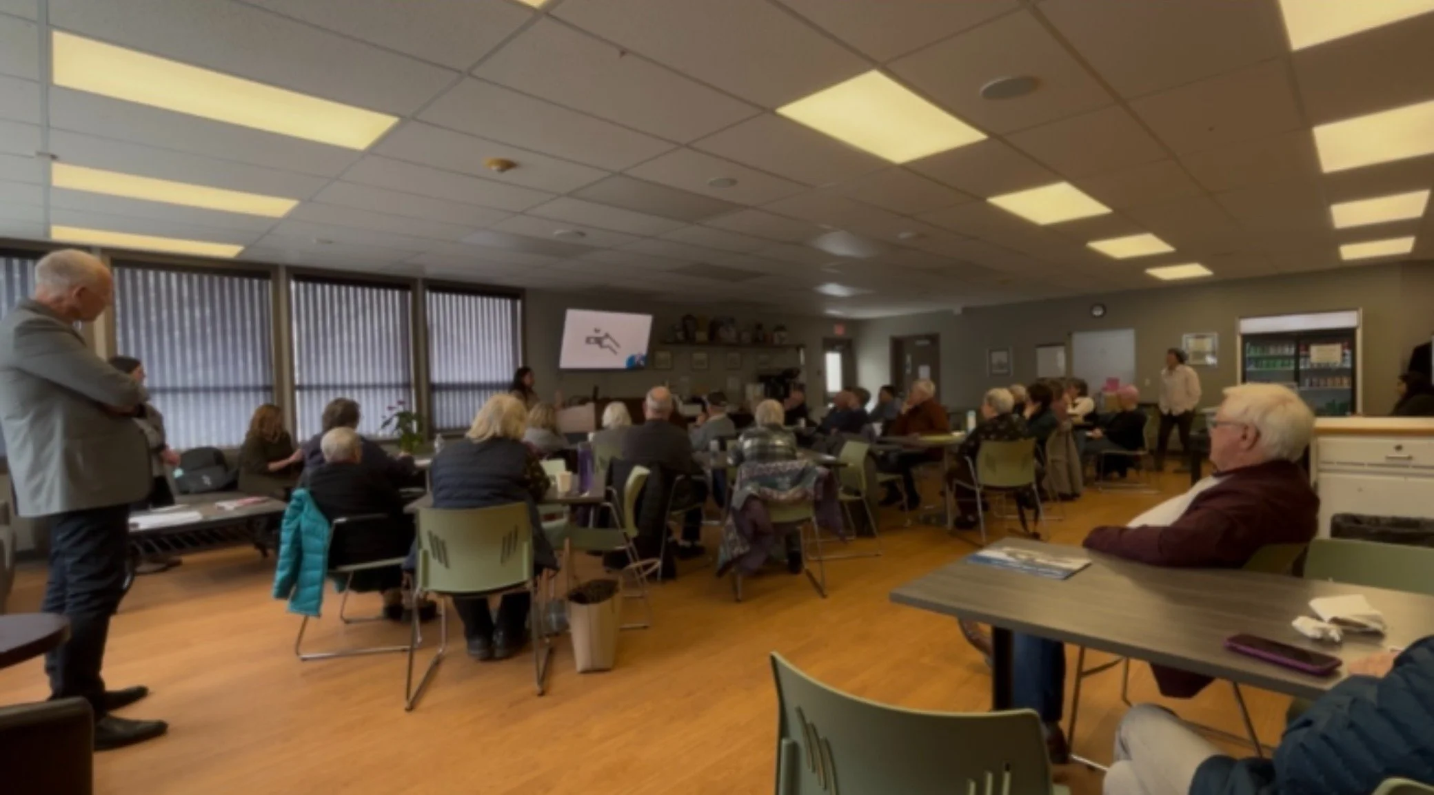 Residents at an LRT construction community meeting in Edmonton
