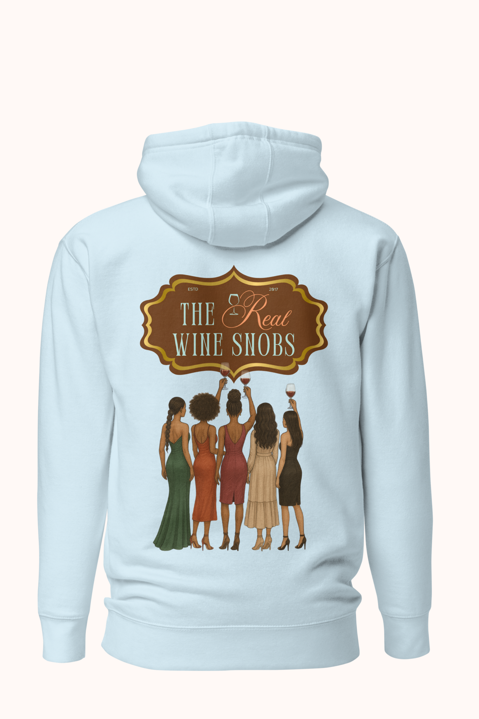 Snob Friends Hoodie in Blue Label, back