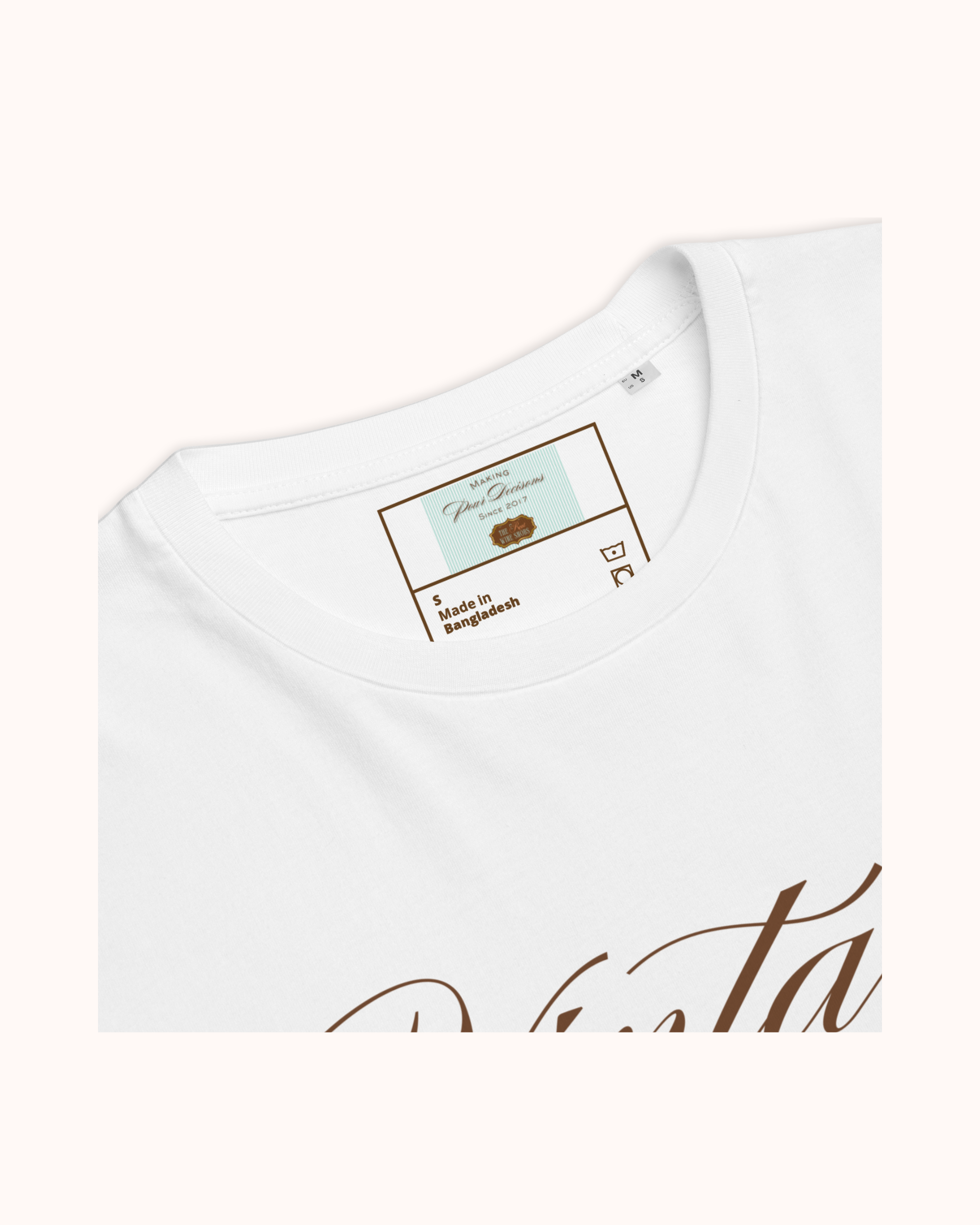 Old Money Energy wine t-shirt inspired by vintage wine culture and quiet luxury style. Organic cotton unisex tee with clean typography and refined fit from The Real Wine Snobs.