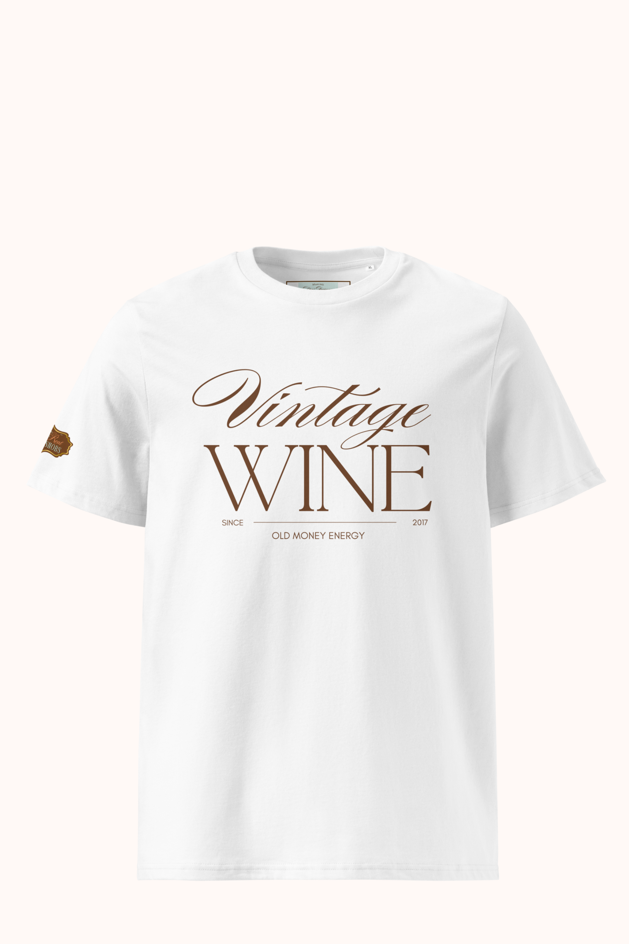 Old Money Energy tshirt in Blanc, front