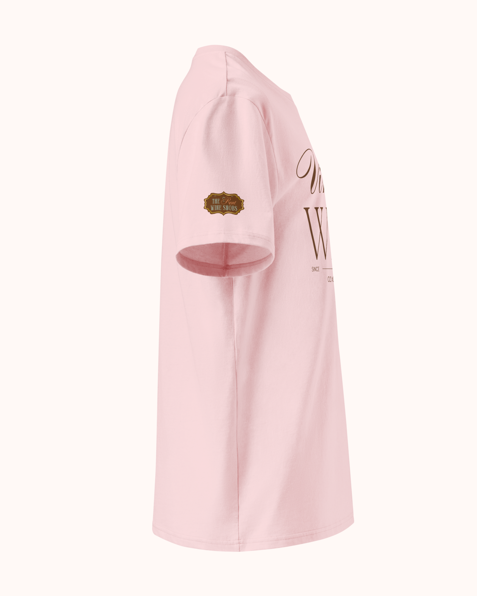 Old Money Energy wine t-shirt inspired by vintage wine culture and quiet luxury style. Organic cotton unisex tee with clean typography and refined fit from The Real Wine Snobs.