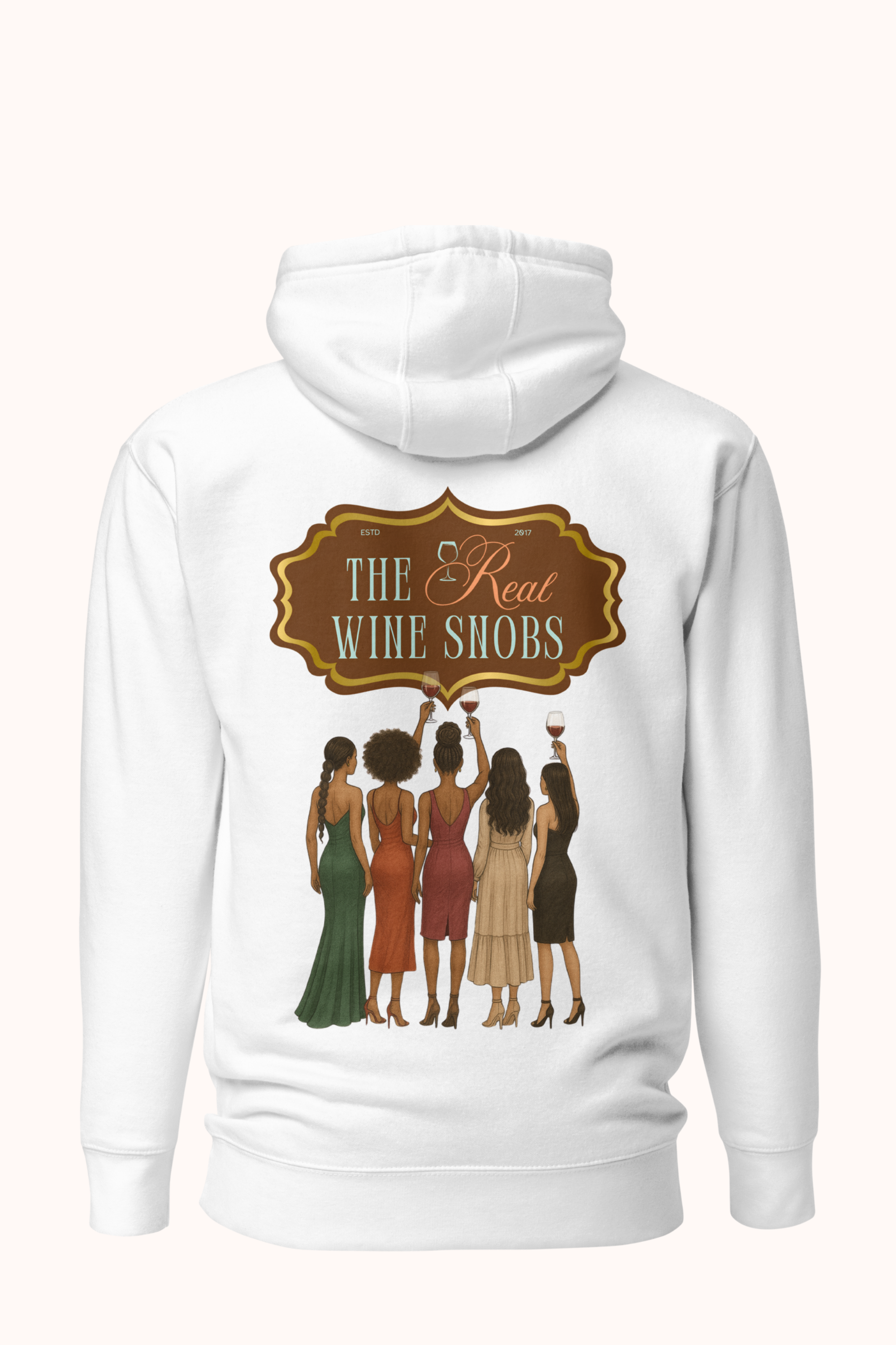 Snob Friends Hoodie in Blanc, back