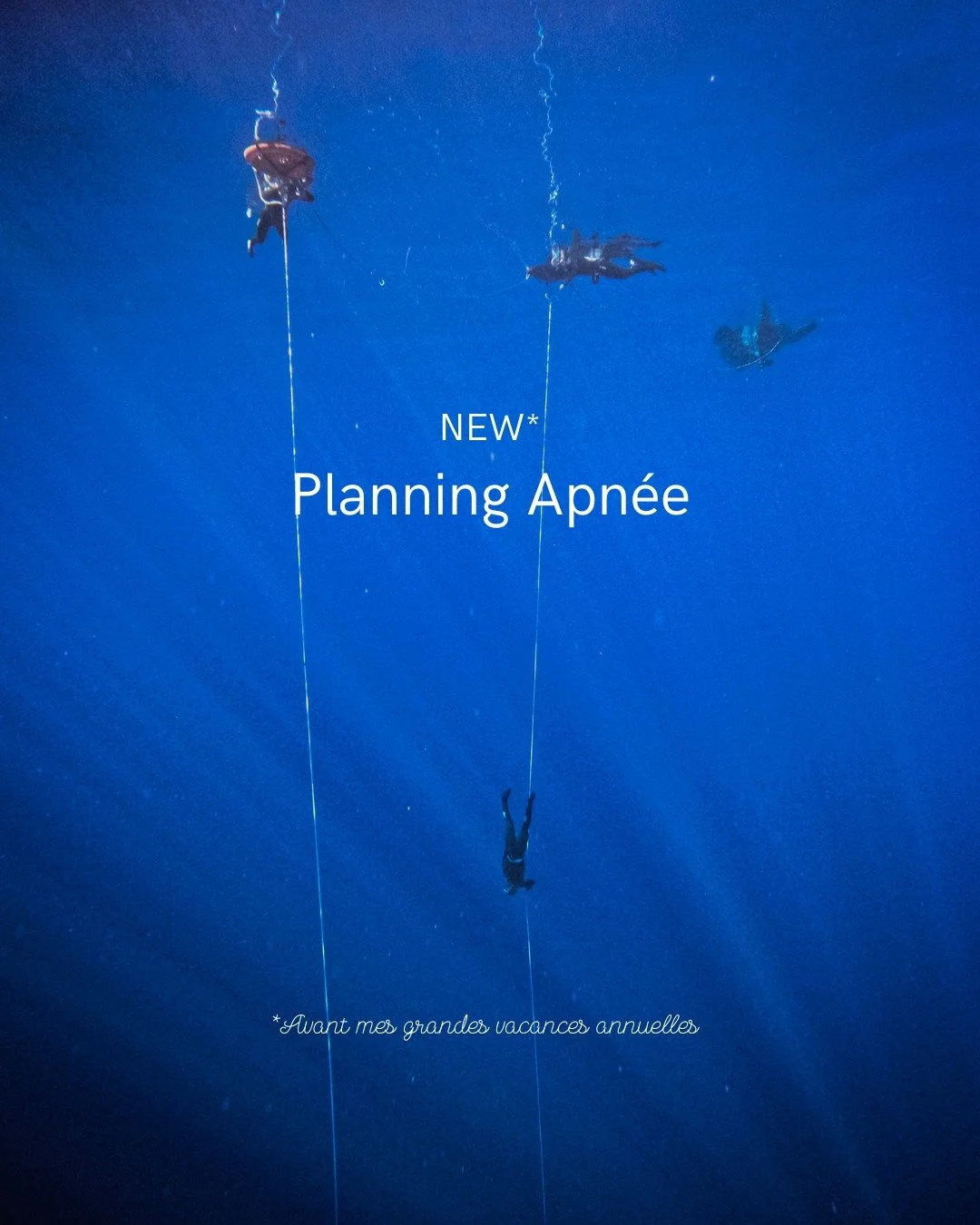 ✅ Nouveau planning pour les derniers stages d'apn&eacute;e, niveau 1/AIDA 2*, zone 20 m, avant quelques vacances bien m&eacute;rit&eacute;es.

🔵 19/20/21 juin, complet mais liste d'attente ouverte (&ccedil;a bouge toujours).
🔵 27/28 juin et 4 juill
