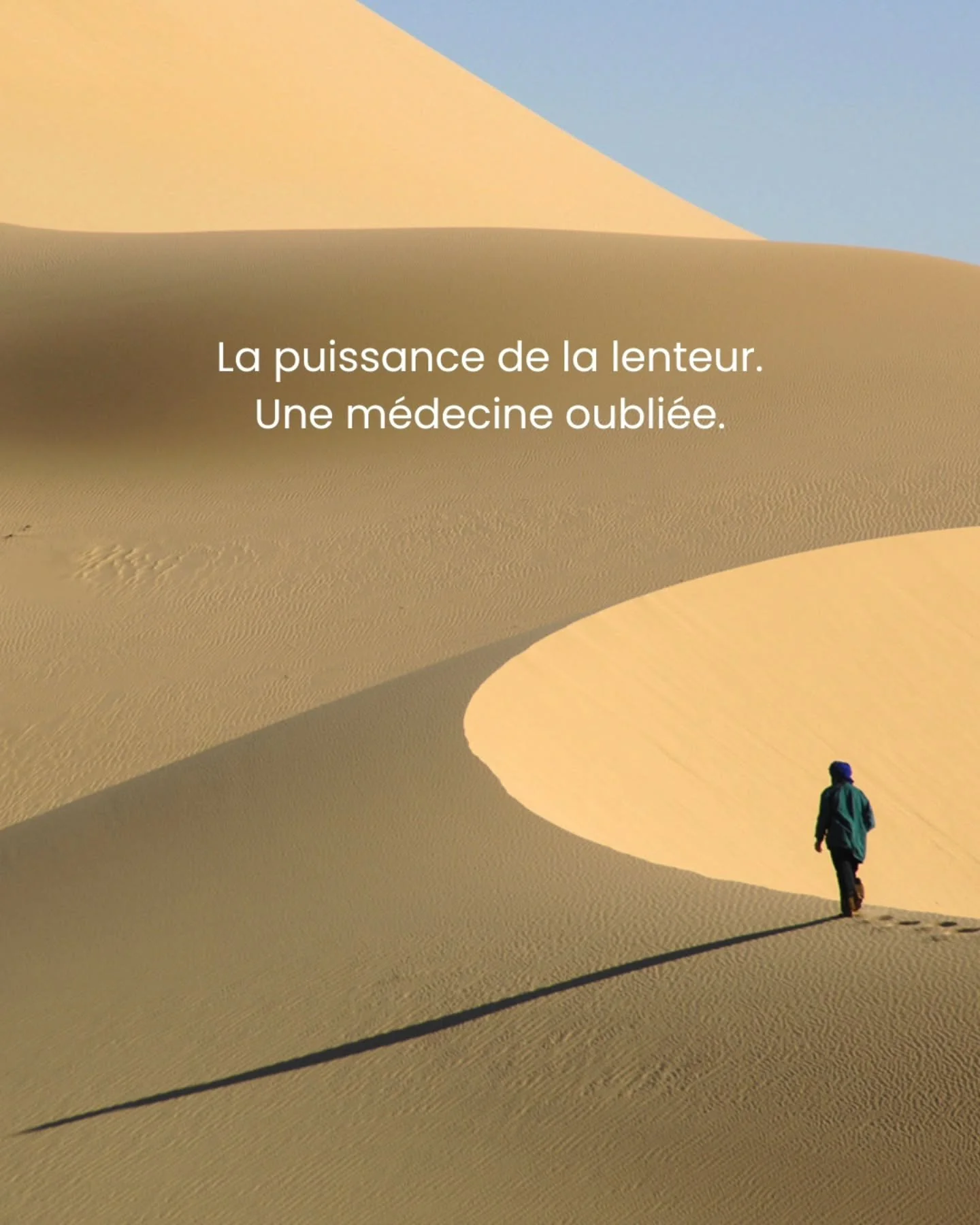 La lenteur n&rsquo;est pas de la passivit&eacute;.

C&rsquo;est une fa&ccedil;on de r&eacute;&eacute;duquer l&rsquo;attention.

De revenir dans les sensations et de sortir du mode survie.

Je l'ai appris &agrave; mes d&eacute;pens, ralentir est l&rsq