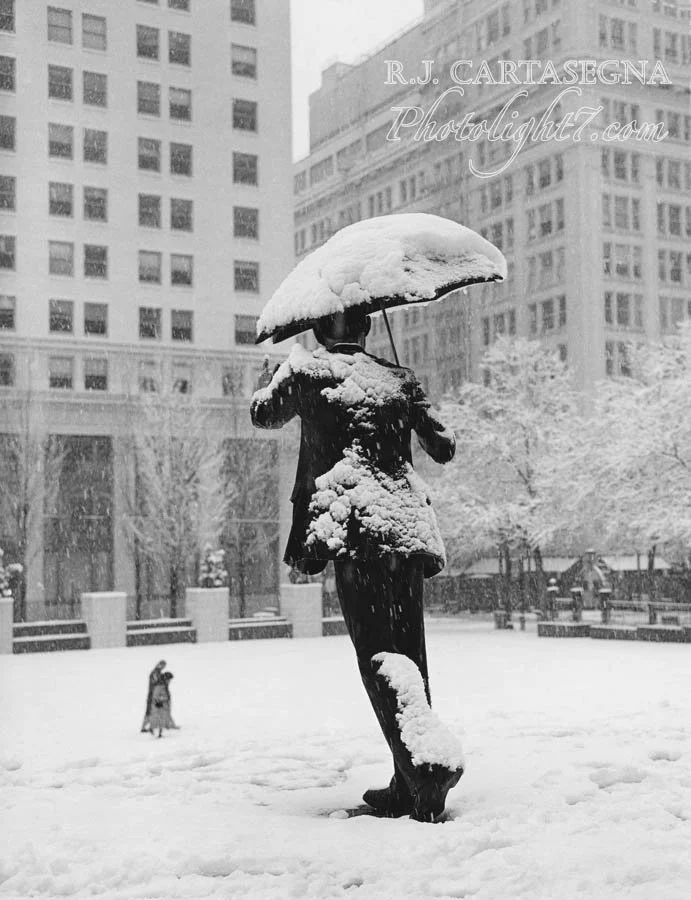 Umbrella Man in Snow, Portland, OR 1996